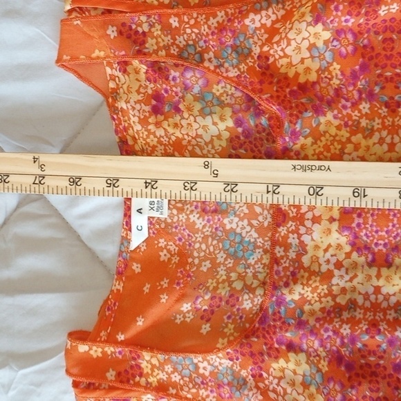 Cabi Womens Tank Top Sz XS Orange Floral Sheer Summer Spring Boho Bohemian Cute - Picture 7 of 7